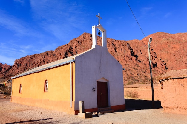 Chiesetta dal villaggio boliviano,Bolivia.Quebrada de Palmira area.Paesaggio boliviano