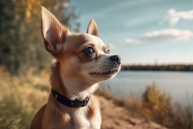 Chihuahua alzando lo sguardo Genera Ai