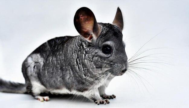 Chinchilla su bianco