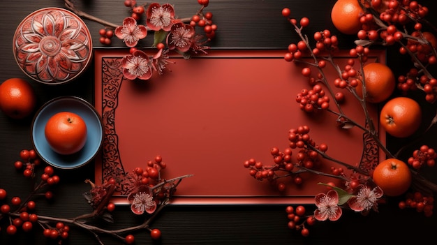 Chinese New Year Concept con Copy Space Buon anno sullo sfondo Hd sullo sfondo