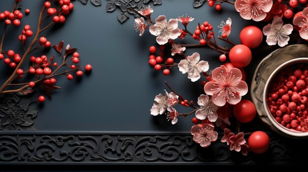 Chinese New Year Concept con Copy Space Buon anno sullo sfondo Hd sullo sfondo