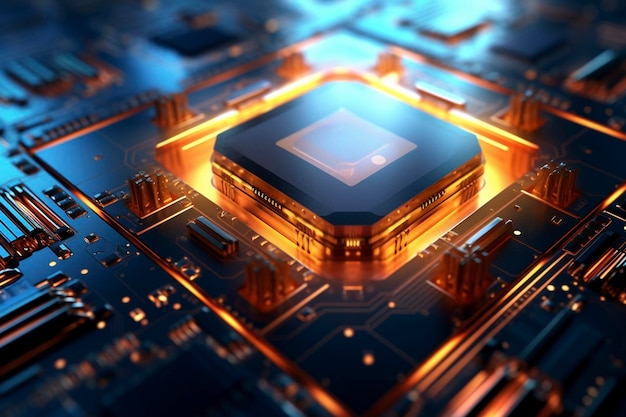 Chip su circuito integrato creato con intelligenza artificiale generativa