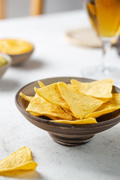 Chips di nachos con salse