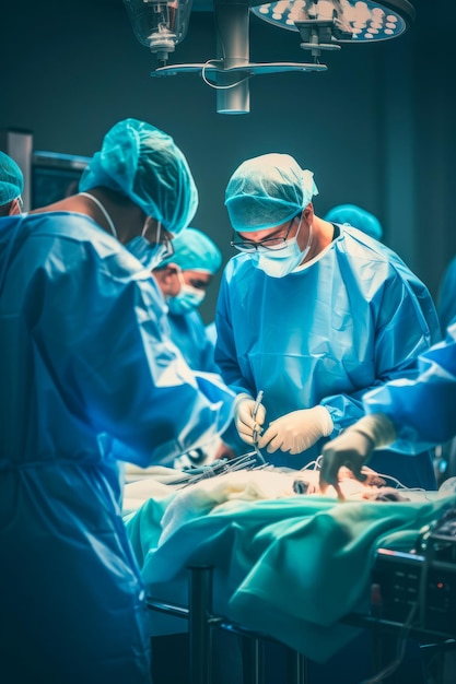 chirurghi che utilizzano strumenti chirurgici avanzati in una sala operatoria