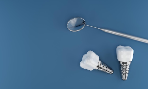 Chirurgia degli impianti dentali rendering 3d