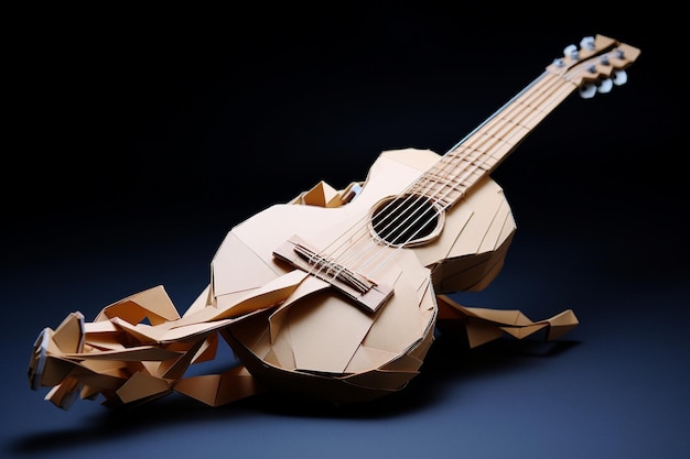 chitarra origami di carta