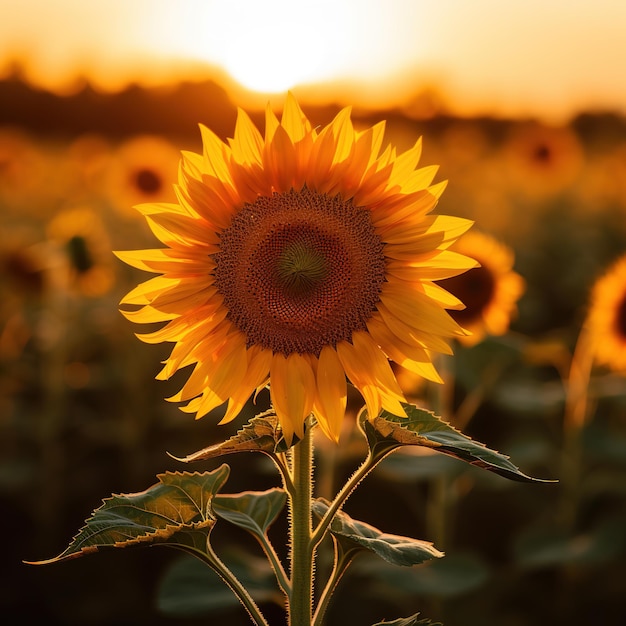 Chiuda sui girasoli nel campo