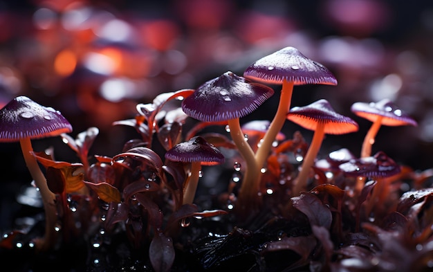 Chiuda sulla foto a macroistruzione dei funghi