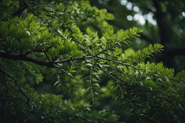 Chiudi i rami degli alberi verdi