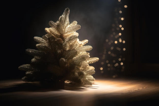 Chiuso in su dell'albero di Natale e del fondo del bokeh Priorità bassa di giorno di Natale di celebrazione