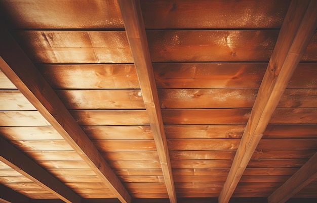 chiusura del soffitto di legno nello stile di liscio e lucido