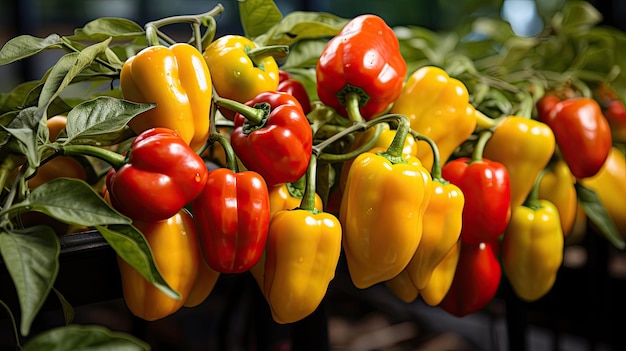 chiusura della coltivazione di peperoncini rossi e gialli agricoltura biologica