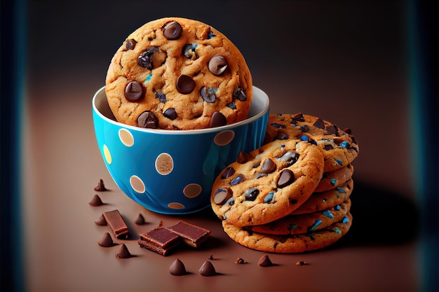 Chocolate Chip Cookies zucchero nero marrone cibo fresco