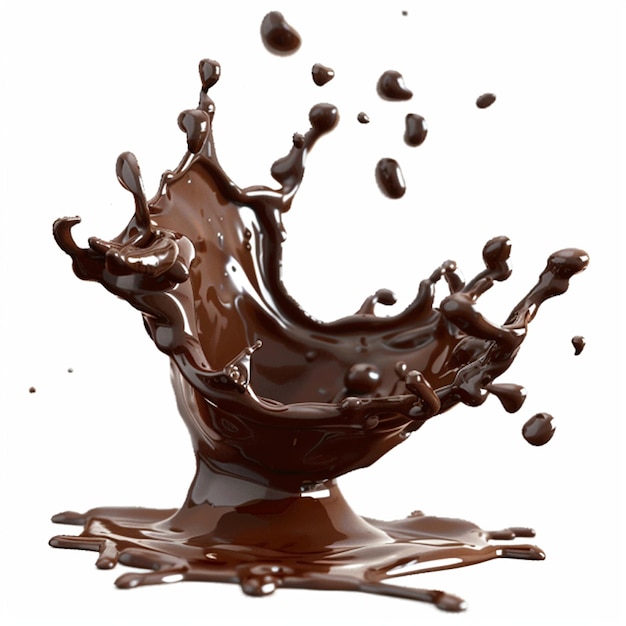 Chocolate Splash Isolato su sfondo bianco