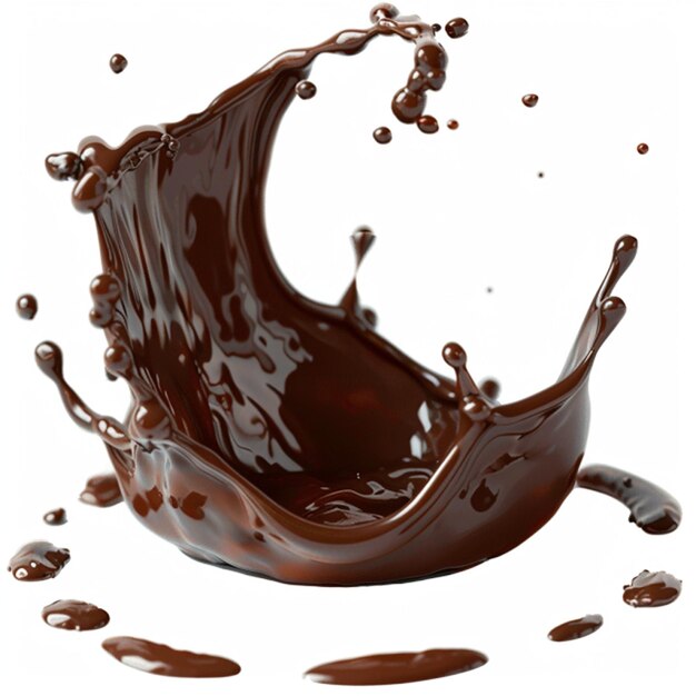 Chocolate Splash Isolato su sfondo bianco