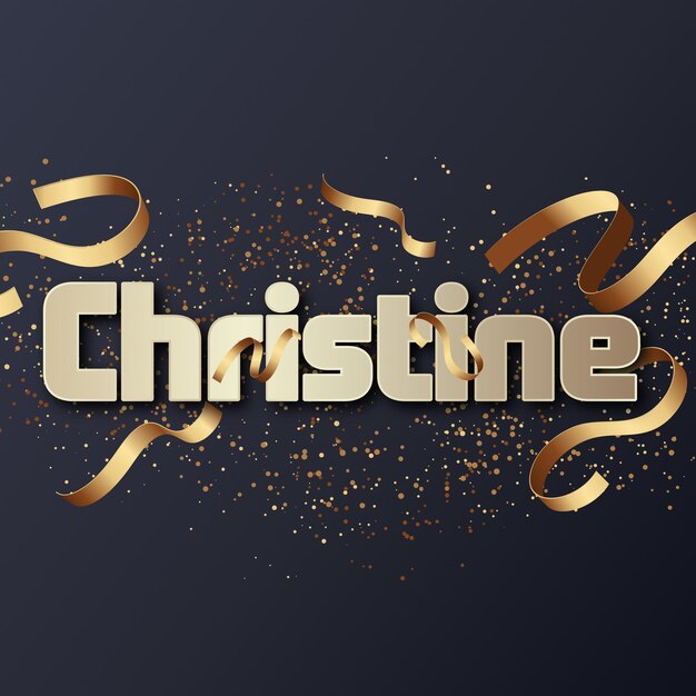 Christine nome testo confetti effetti di capodanno testo d'oro