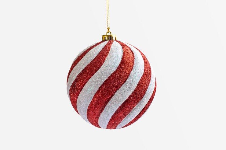 Christmas ornament on white space. Selective focus.
