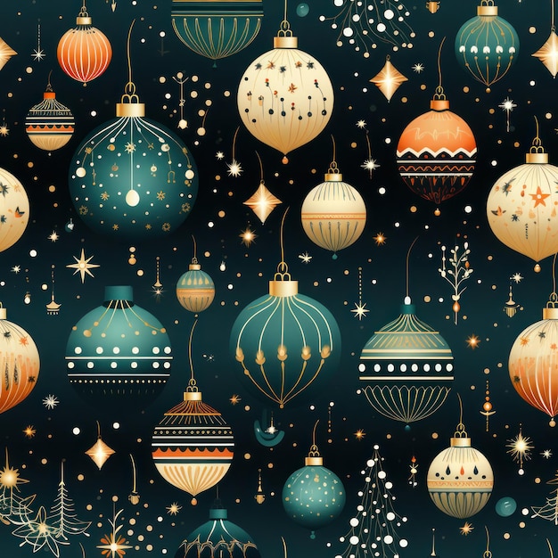 Christmas Seamless Pattern Infinite Digital Paper Generative AI