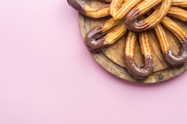 Churros con chocolat tipico dolce spagnolo