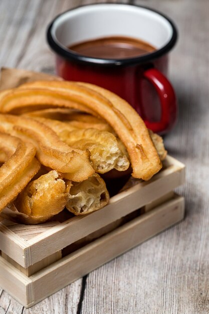 Churros con cioccolata calda