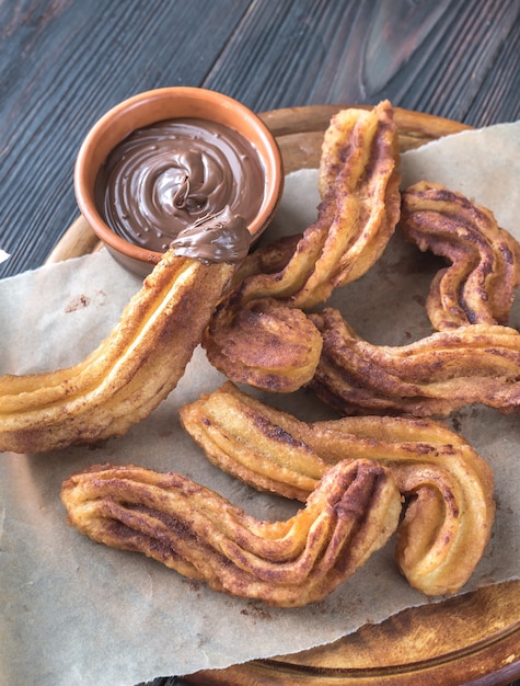 Churros con salsa di cioccolato