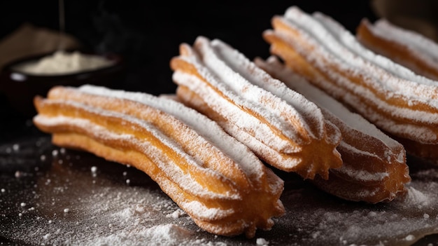 Churros con zucchero in polvere