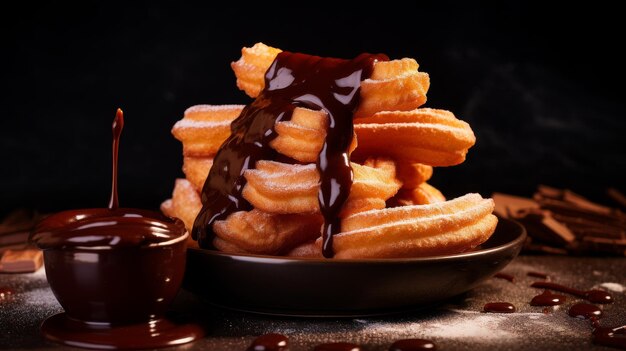 Churros spagnoli indulgenti con salsa al cioccolato