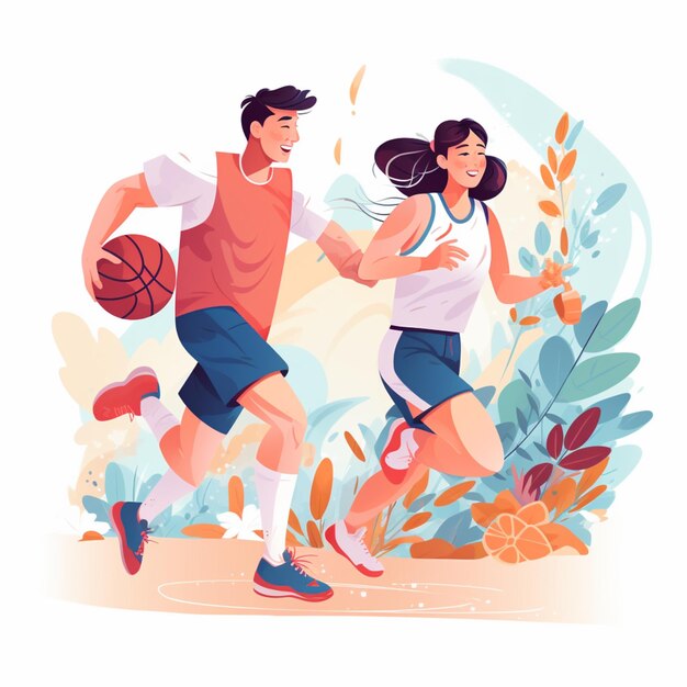 ci sono due persone che giocano a basket insieme per generare intelligenza artificiale
