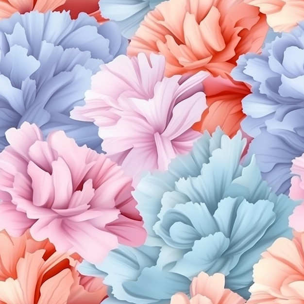 Ci sono molti fiori colorati diversi che sono in un mazzo generativo ai