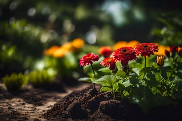 Ci sono nuove piccole opere nel giardino realistiche