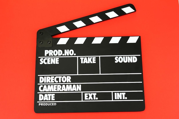 Ciak per la produzione di film su sfondo colorato
