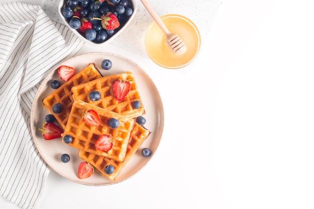 Cialde belghe per colazione Concetto di cibo da dessert