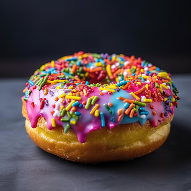 Ciambella arcobaleno colorata con spruzzi Una delizia per ogni occasione