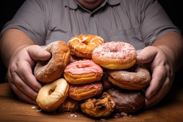 ciambelle nelle mani obesità da dolci ai generativi