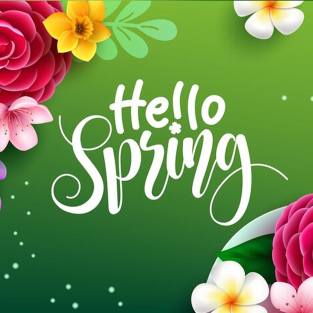 Ciao, saluto floreale primaverile.
