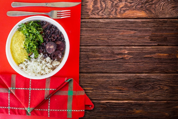 Cibo brasiliano di Feijoada. Vista dall&#39;alto - Immagine