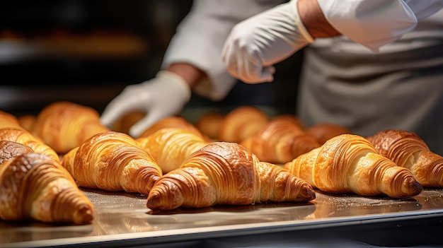 Cibo croissant di pasto francese