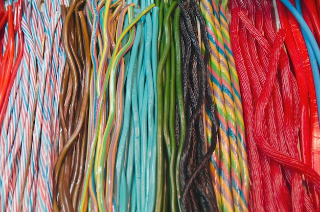 Cibo di dolci colorati del primo piano, grande dolce delizioso.