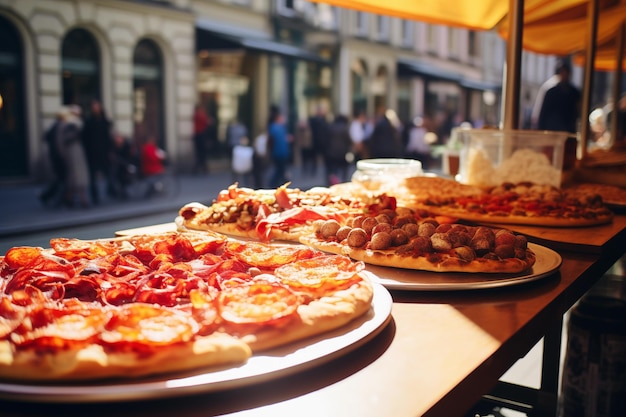 Cibo di strada al bancone AI generativa