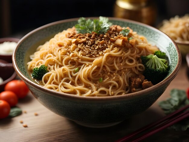 Cibo di tagliatelle fritte in stile cinese