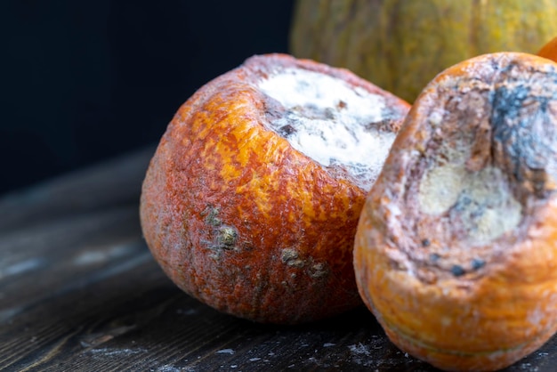 Cibo di zucca viziato che non è stato utilizzato ed è spazzatura