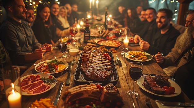 cibo e bevande sul tavolo per la festa