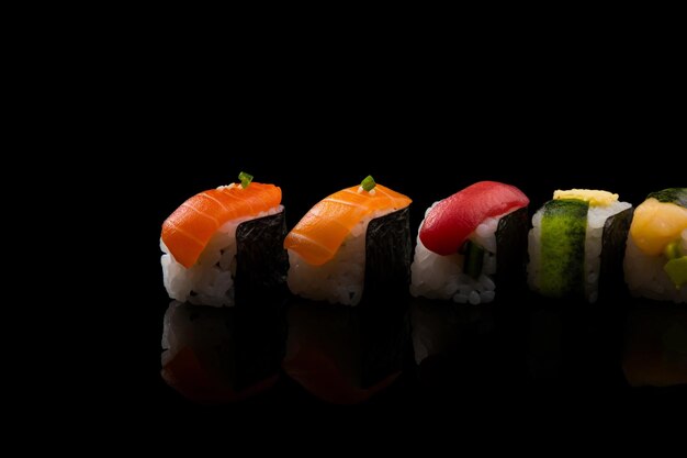 Cibo fotografia sushi condimenti sfondo bianco