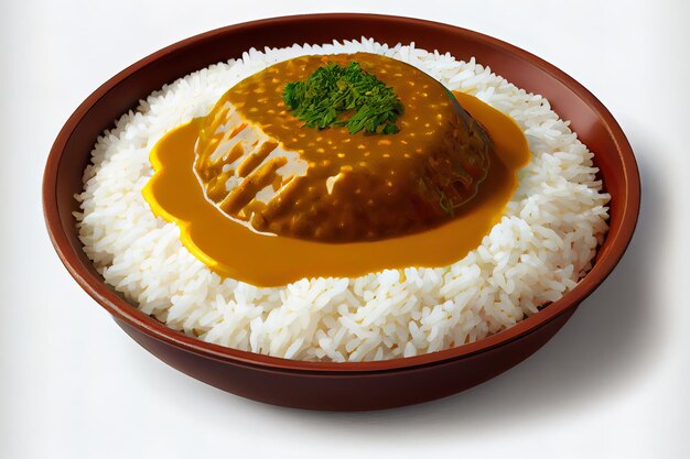 Cibo giapponese con riso al curry