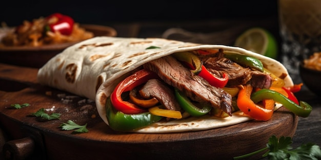 Cibo messicano Fajitas di manzo