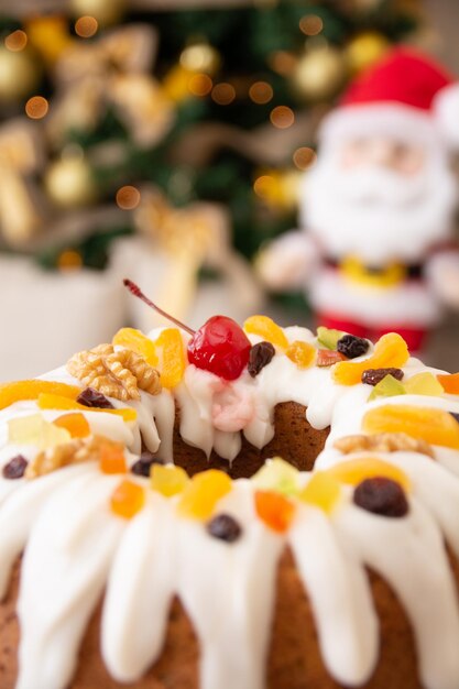 Cibo natalizio per le feste della torta di frutta