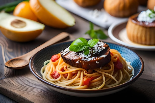 cibo su un piatto con verdure e carne