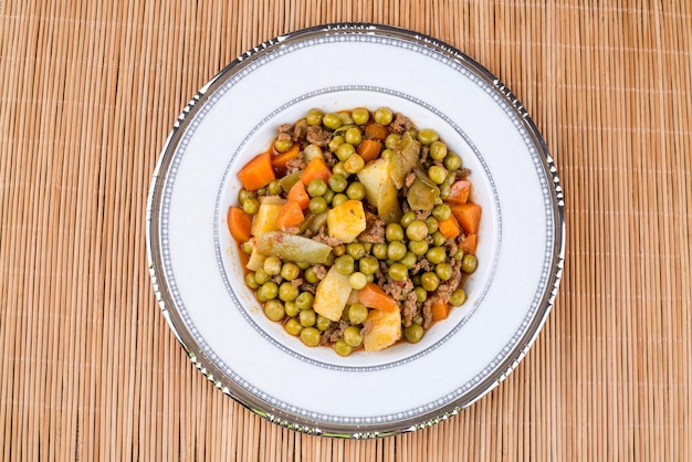 Cibo turco Carnoso stufato di piselli/carne in umido Etli Bezelye.