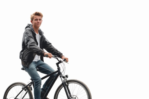 Ciclista maschio isolato su uno sfondo trasparente