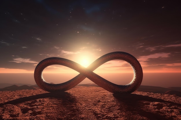 Ciclo infinito con il segno dell'infinito che sembra continuare all'infinito